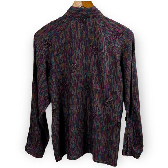 Diane Von Furstenberg Women’s Blouse Top Purple Vintage 70s Size 8 - Picture 4 of 9